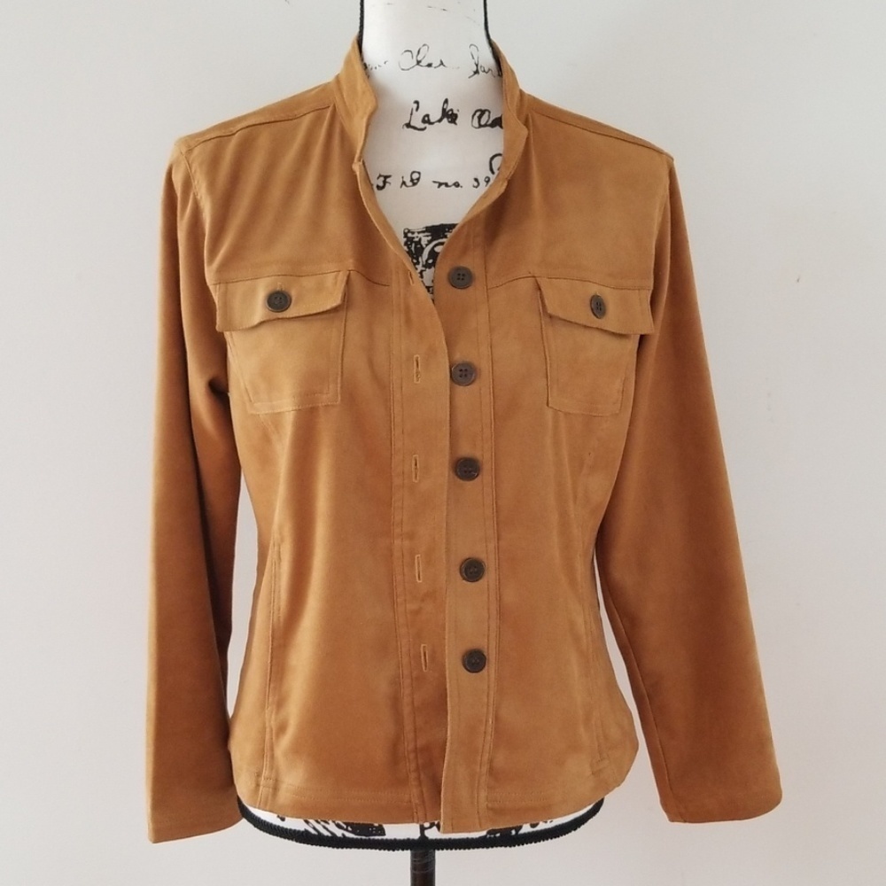 Windbridge Cheryl Nash Caramel faux Suede Jacket, Size S
